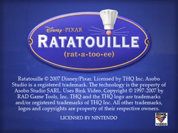 Disney-Pixar Ratatouille screen shot title